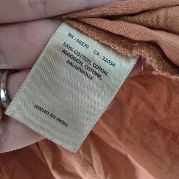 Anthropologie Vanessa Virginia Top Size 0 Orange Sienna Eyelet Peplum Boho Hippy - Picture 4 of 7